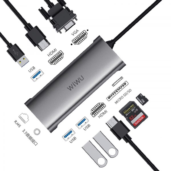 WIWU HUB ALPHA 11 IN 1 USB-C A11312H WIWU HUB ALPHA 11 IN 1 USB-C A11312H